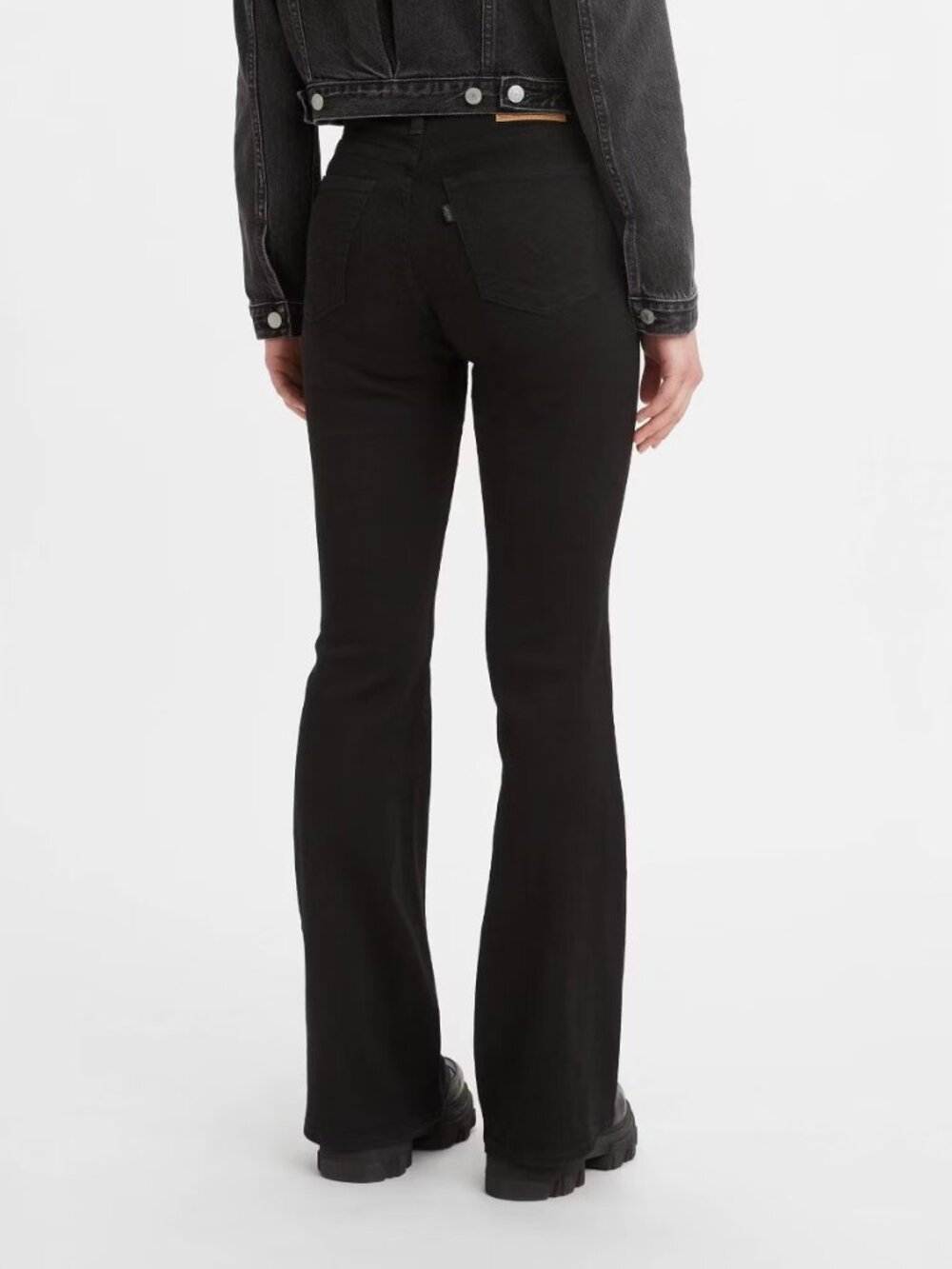 Levi's 726 High Rise Flare Jeans Women's Size 25 Black Stretch Denim Casual